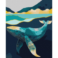 Картина по номерам "Изящный кит" ©art_selena_ua Идейка KHO6522 40х50 см с красками металлик extra