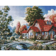 Алмазная мозаика "Бабушкин дом"  ©Сергей Лобач Идейка AMO7340 40х50 см
