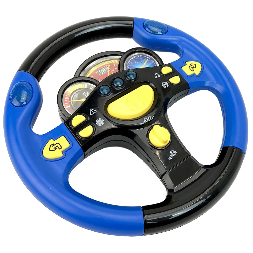 УЦЕНКА!!! Детский игровой Руль 7044(Blue)-UC автотренажер, 25 см, с музыкой и светом опт, дропшиппинг