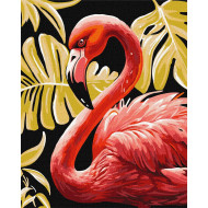 Картина по номерам "Утонченный фламинго" ©art_selena_ua Идейка KHO6523 40х50 см с красками металлик extra