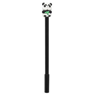 Ручка детская с игрушкой "Панда" C0057(Black) гелевая, синяя