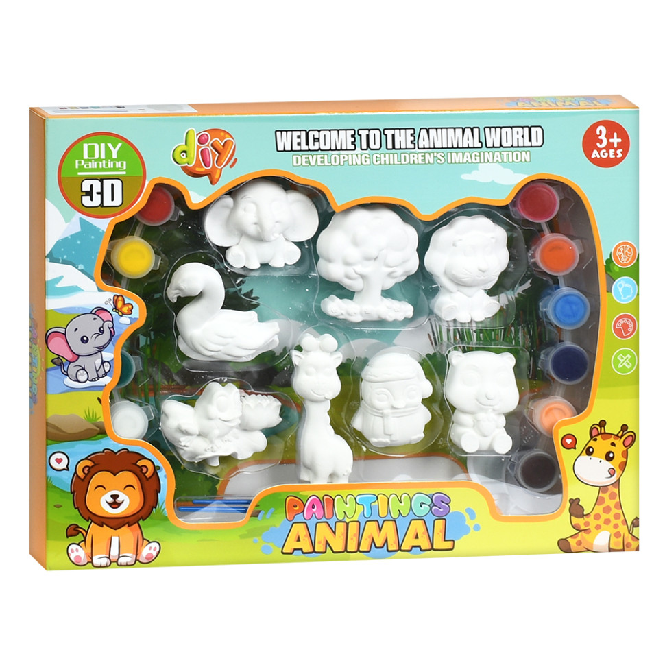 Набор для творчества Животные MK 5723(Animal) краски, кисточки опт, дропшиппинг