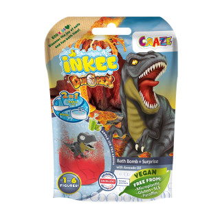 Ароматная бомбочка для ванны с игрушкой "ДИНОЗАВРЫ" Inkee 35597