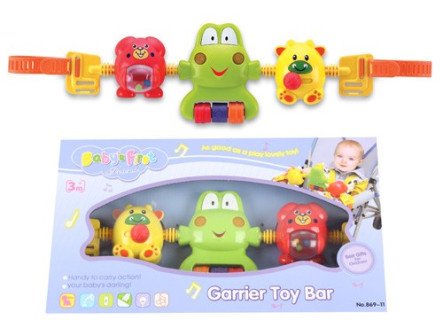 Погремушка на детскую коляску Лягушка 869-11 с музыкой 