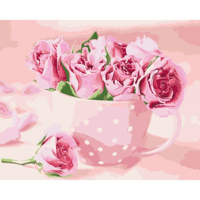 Картина по номерам. Цветы "Чайные розы"  KHO2923                                               