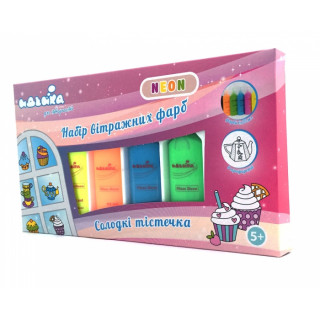 Набор витражных красок NEON "Сладкие пирожные" 98507 для росписи на стекле