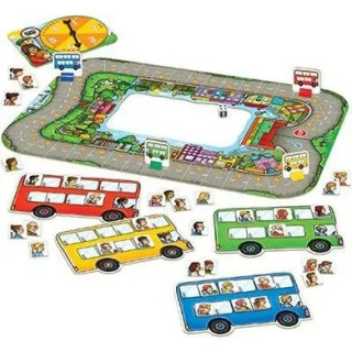 Детская настольная игра "Fun bus stop" ME-175, 4 автобуса и карточки пассажиров