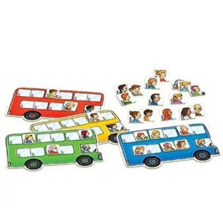Детская настольная игра "Fun bus stop" ME-175, 4 автобуса и карточки пассажиров