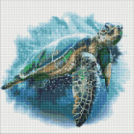Алмазная мозаика "Голубая черепаха" Идейка AMO7430 40х40 см