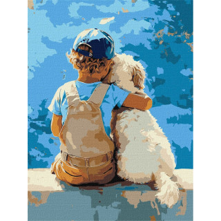 Картина по номерам "Мальчик и пес" ©art_selena_ua KHO8639, 30x40 см 