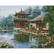 Алмазная мозаика "Китайский домик" ©Сергей Лобач Идейка AMO7342 40х50 см