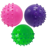 Мяч резиновый с шипами "Зверятка" RB20309-4, 10 см, 25 грамм, 3 штуки