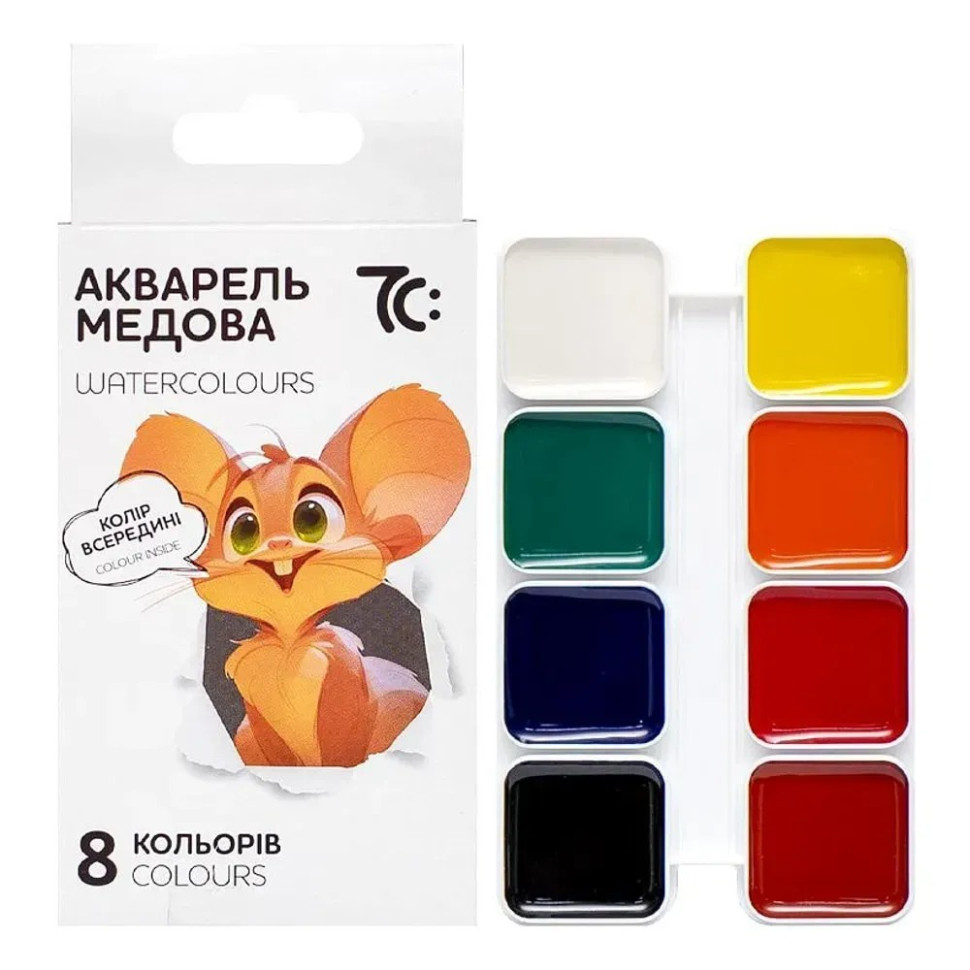 Дитяча медова акварель 7C10801, 8 кольорів - гурт(опт), дропшиппінг
