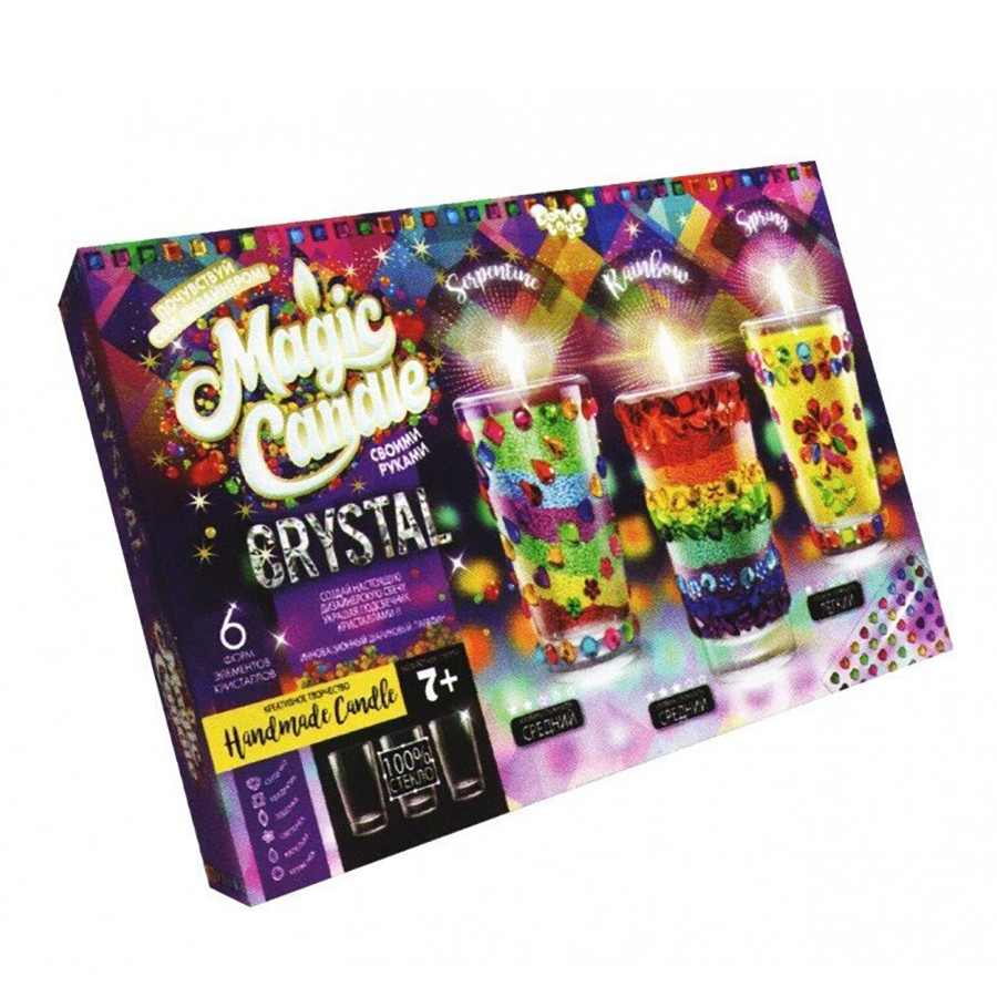 Комплект креативного творчества MAGIC CANDLE CRYSTAL 7320DT, 3 свечи в комплекте опт, дропшиппинг