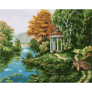 Картина по номерам "Беседка у реки" ©Сергей Лобач Идейка КHO2883 40х50 см