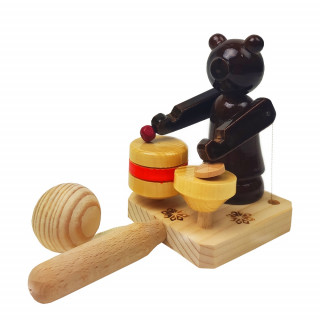 Детская игрушка "Мишаня-барабанщик" 150-01-07 деревянная