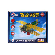 Детский Конструктор металлический "Самолет-биплан" ТехноК 4791TXK, 260 деталей