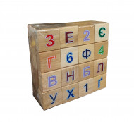 Дерев'яні кубики з алфавітом 11201 кольорова абетка