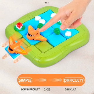 Настольная игра-головоломка Пятнашки с самолетом 920-3, 36 заданий