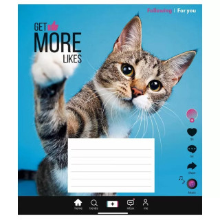 Тетрадь ученическая "Get more likes" 018-3260K-3 в клетку, 18 листов