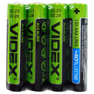Батарейка лужна Videx Alkaline Videx LR3 AAAx4, LR03/AAA блістер 4 штуки мініпальчики блістер