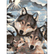 Картина по номерам по дереву "Волки" ASW013 30х40 см 
