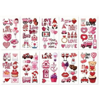 Набор временных татуировок "Цветные мини №2" color-tattoo-mini-set-2-30-F30, 30 штук, размер 9,5 х 9,5 см