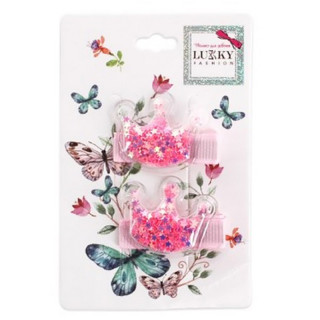 Детские заколки для волос "Корона" T18456(Pink)