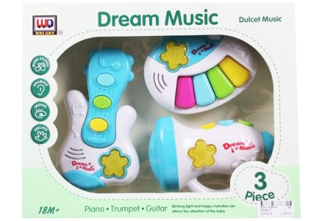 Детские музыкальные инструменты WD3612 гитара, пианино, микрофон