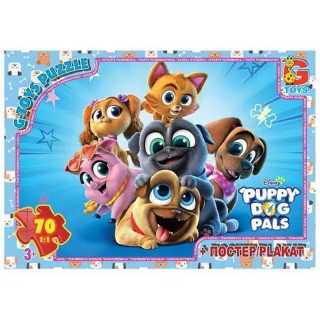 Пазлы детские "Веселые мопсы" Puppy Dog Pals MD405, 70 элементов