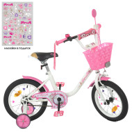 Велосипед детский PROF1 Y1485-1 14 дюймов, розовый