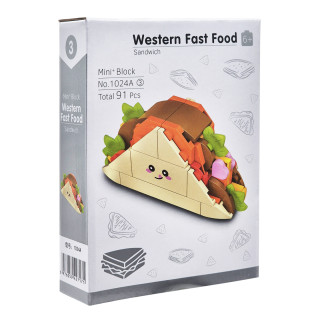 Конструктор детский "Western fast food: Sandwich" 1024A-3, пластик, 91 деталь