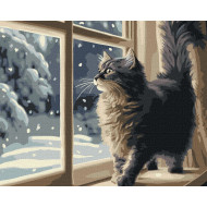 Картина по номерам "Снегопад за окном" KHO6550 40х50 см                                          