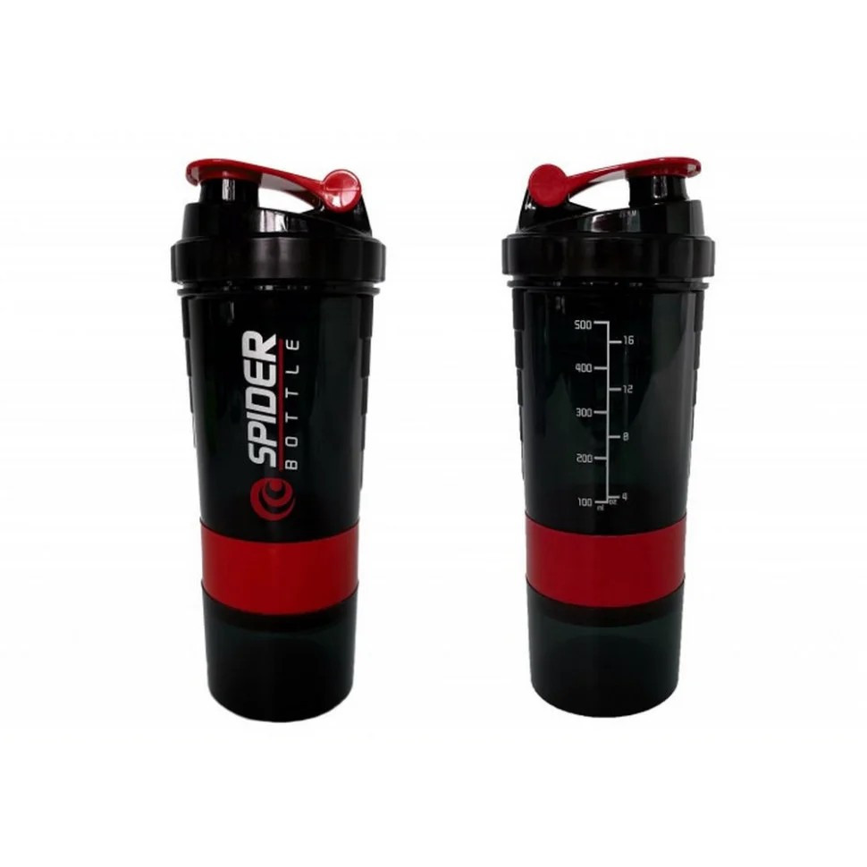 Шейкер спортивний Spider EF-7200-R 0,5 л, Чорно-червоний - гурт(опт), дропшиппінг