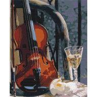 Картина по номерам "Скрипка с вином" BS24650  Brushme 40х50 см