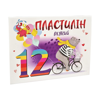  Детский мягкий пластилин КТ 230604, 12 цветов