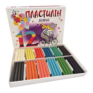  Детский мягкий пластилин КТ 230604, 12 цветов