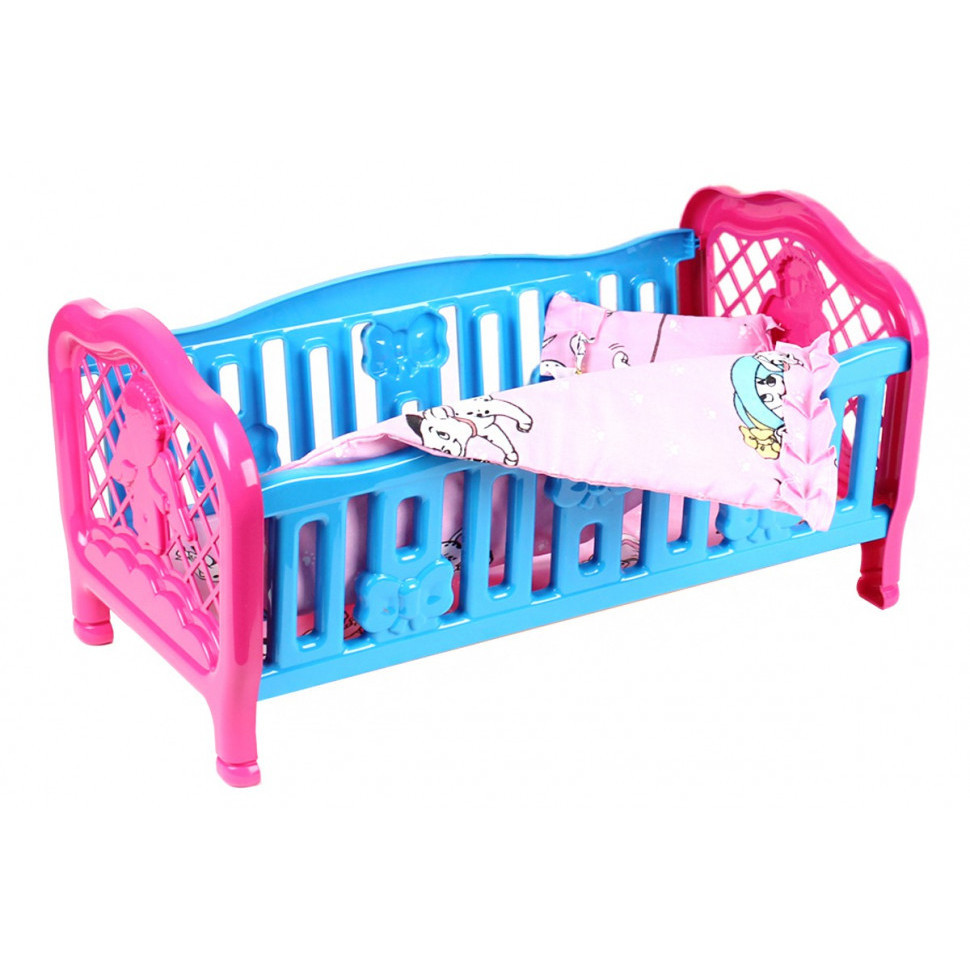 Кроватка для куклы Голубая Технок 4494TXK(Blue) 45х26х24 см опт, дропшиппинг