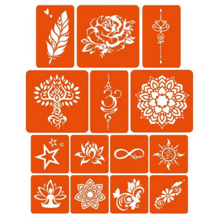 Набор цветной хны с трафаретами для био-тату №4 color-henna-set-04