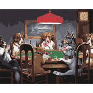 Картина по номерам "Собаки играют в покер ©Кассиус Кулидж" Идейка KHO4327 40х50 см