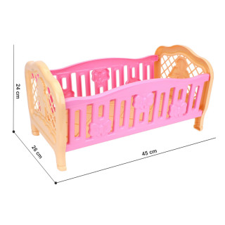 Кроватка для куклы Розовая Технок 4494TXK(Pink) 45х26х24 см