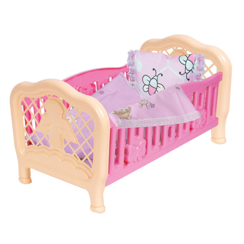 Кроватка для куклы Розовая Технок 4494TXK(Pink) 45х26х24 см опт, дропшиппинг