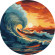 Картина за номерами "Лови хвилю" ©art_selena_ua KHO-R1003 діаметр 39 см  Ідейка - гурт(опт), дропшиппінг 