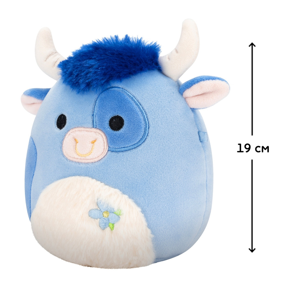 Детская мягкая игрушка Бык Бермайе Squishmallows SQER01213, 19 см опт, дропшиппинг