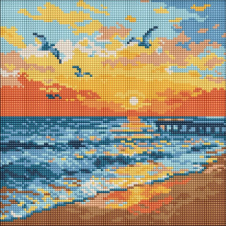 Алмазная мозаика "На берегу моря" ©art_selena_ua AMO8271, 30х30 см 