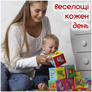 Набор мягких кубиков "Первые животные" MC 090601-10 размер одного кубика 8х8х8 см