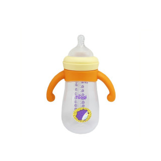 Бутылочка пластиковая с силиконовыми ручками MGZ-0200(Yellow) 260 мл