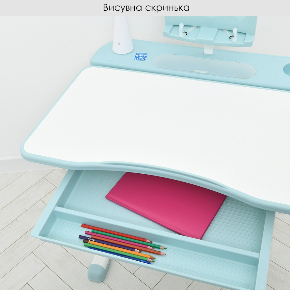 Дитяча Парта M 4428-12 блакитний, зі стільчиком - гурт(опт), дропшиппінг 
