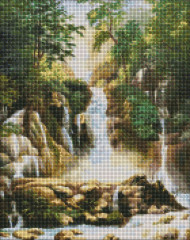 Алмазная мозаика "Пейзаж с водопадом" Идейка AMO7275 40х50 см