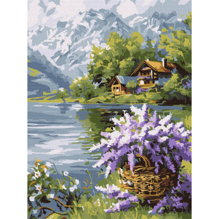 Картина по номерам "Сиреневая корзина" ©art_selena_ua KHO6357, 30х40 см